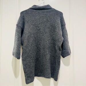 Zara knit Italian yarn women mid sleeve gray turtle neck knit top size M